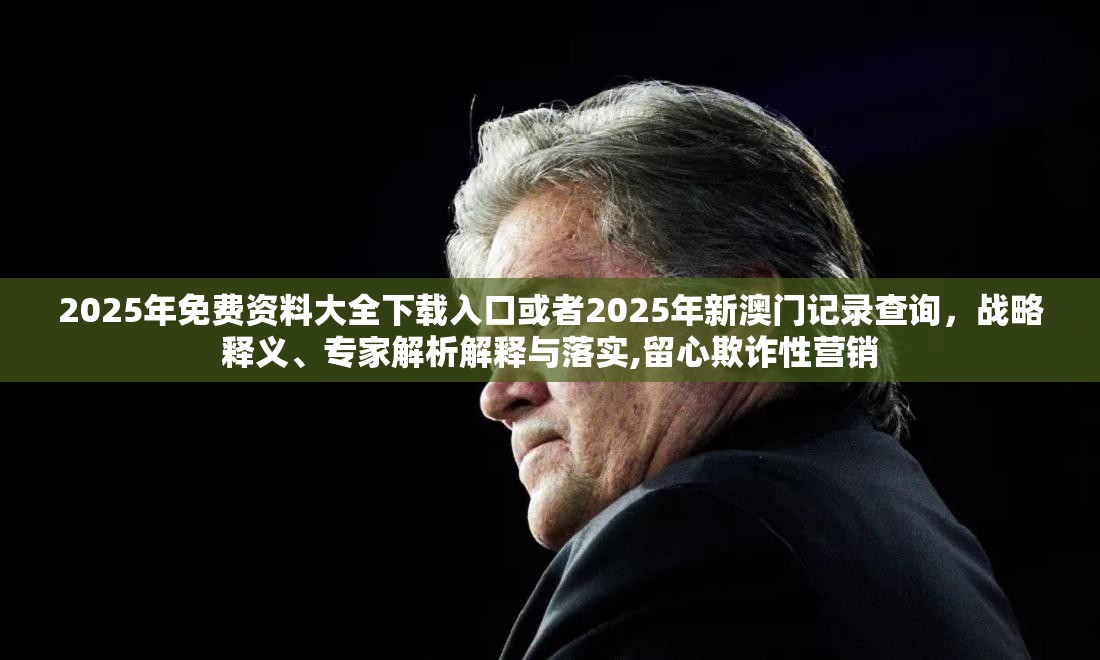 2025年免费资料大全下载入口或者2025年新澳门记录查询，战略释义、专家解析解释与落实,留心欺诈性营销