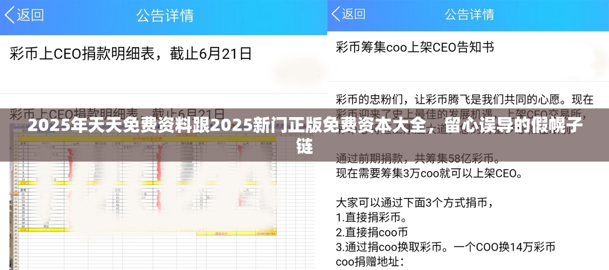 2025年天天免费资料跟2025新门正版免费资本大全，留心误导的假幌子链